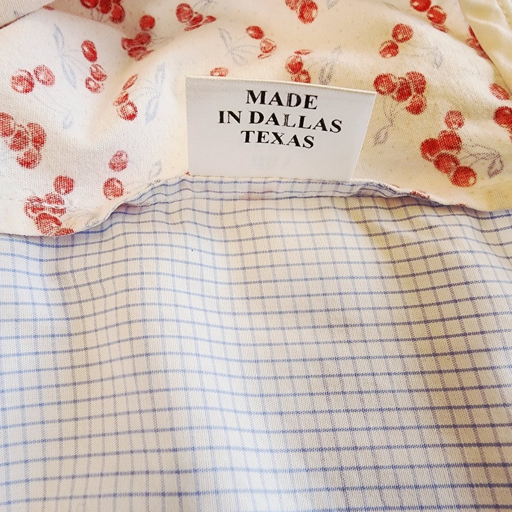 Trish Cox V-Neck Pop Over Oversized Fit Blouse Top Cherry Print Sz. S - Picture 9 of 9
